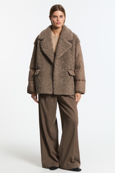 комбинированная куртка из шерсти по цене 8150 руб вид справа