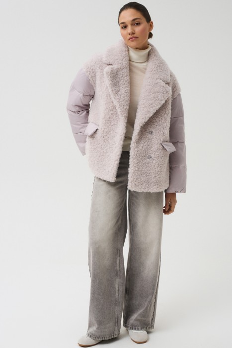 комбинированная куртка из шерсти 789398003 фотография