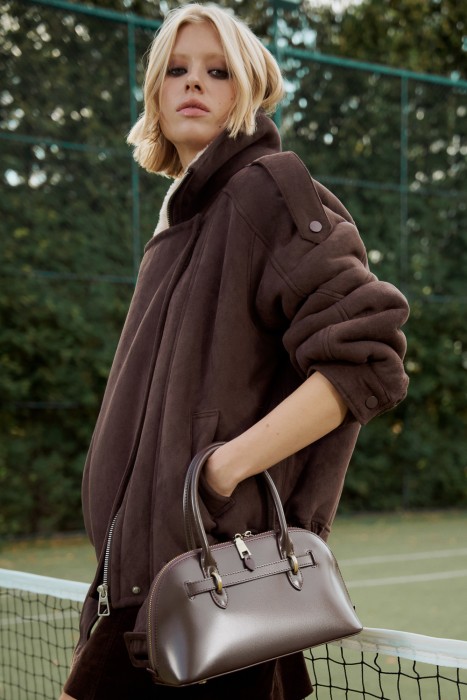 комбинированная куртка из шерсти от бренда снежная королева вид слева