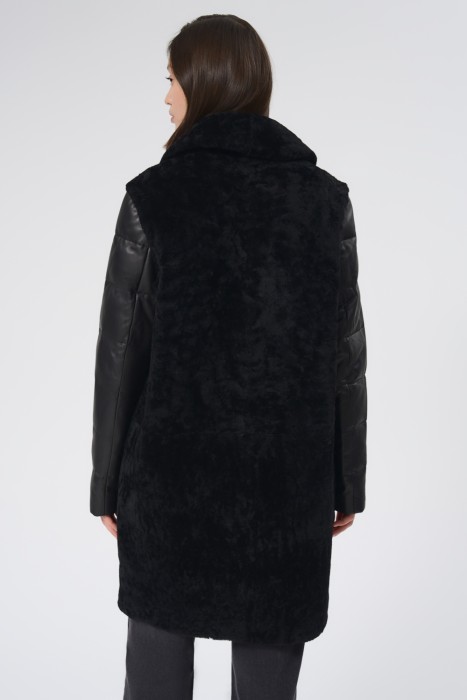 комбинированная шуба из овчины по цене 20390 руб вид справа