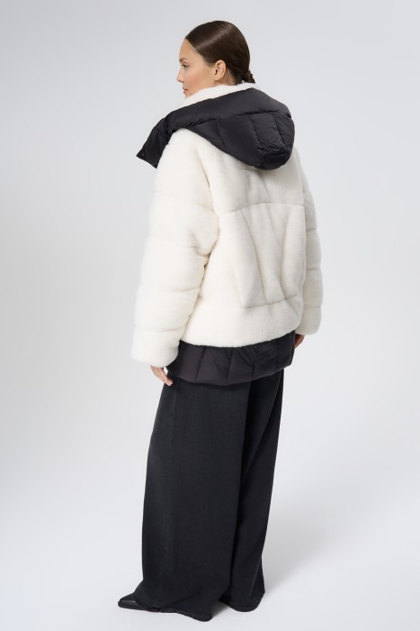 комбинированная шуба из овечьей шерсти по цене 8630 руб вид справа