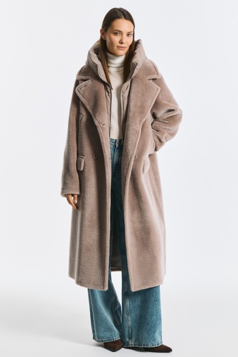 комбинированная шуба из шерсти 792004003 фотография