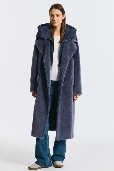 комбинированная шуба из шерсти 792009003 фотография