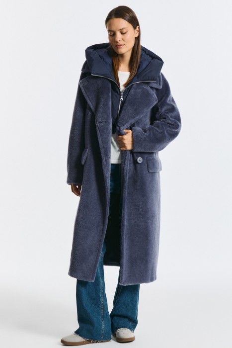 комбинированная шуба из шерсти по цене 18760 руб вид справа