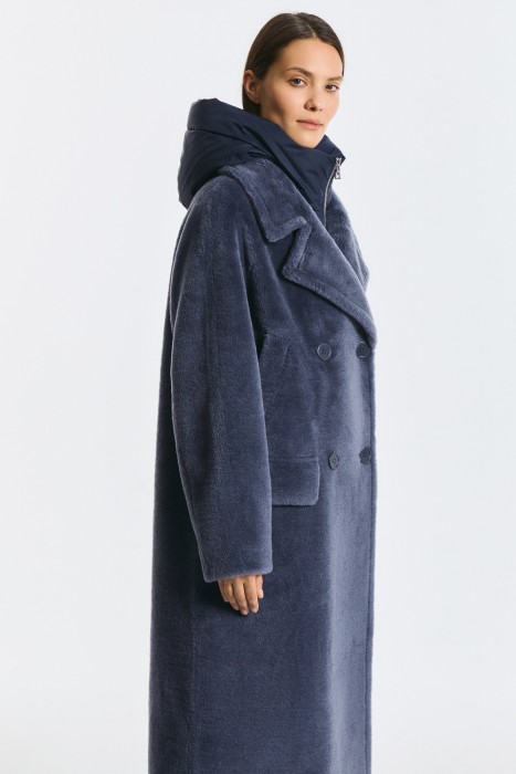 комбинированная шуба из шерсти из россии вид сбоку