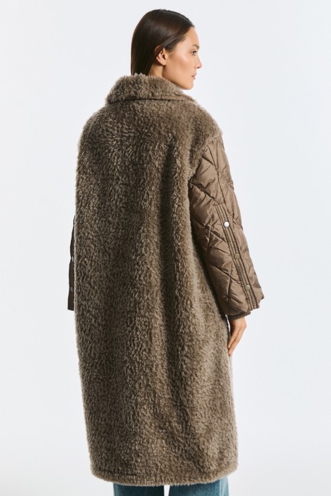 комбинированная шуба из шерсти по цене 15080 руб вид справа