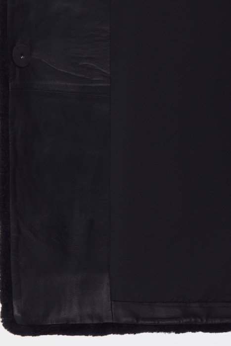 комбинированное пальто из овчины из россии вид сбоку