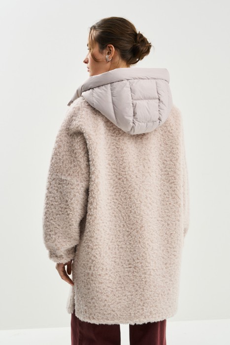 комбинированное пальто из шерсти по цене 11410 руб вид справа