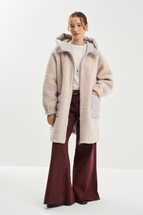 комбинированное пальто из шерсти из россии вид сбоку