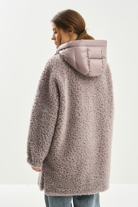 комбинированное пальто из шерсти по цене 13040 руб вид справа