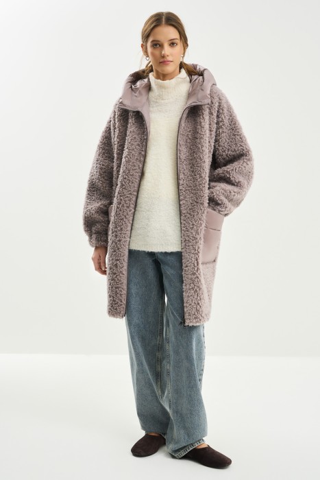 комбинированное пальто из шерсти из россии вид сбоку