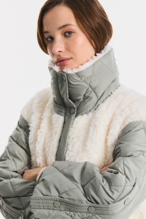 комбинированное пальто из шерсти из россии вид сбоку