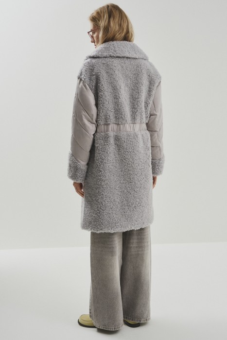 комбинированное пальто из шерсти по цене 6870 руб вид справа