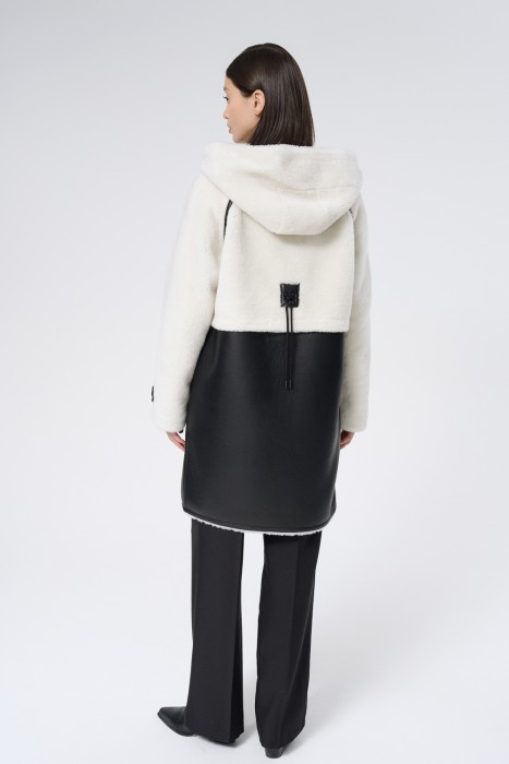 комбинированное пальто из шерсти по цене 9350 руб вид справа