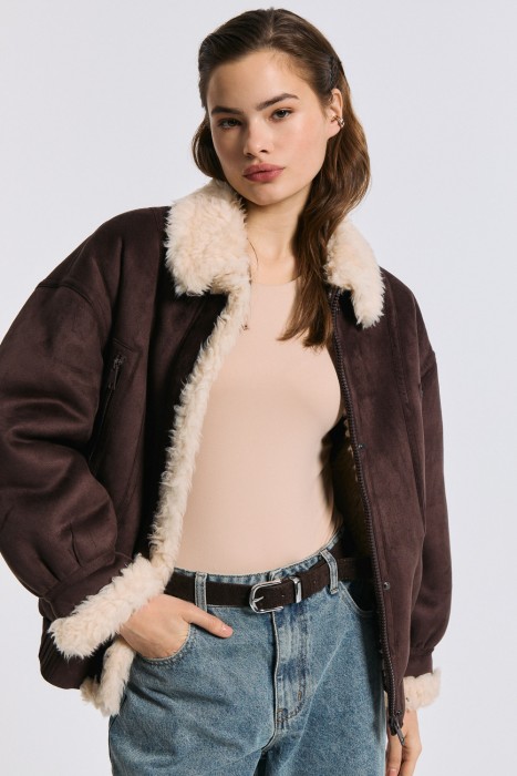 комбинированный бомбер из шерсти 790484003 фотография