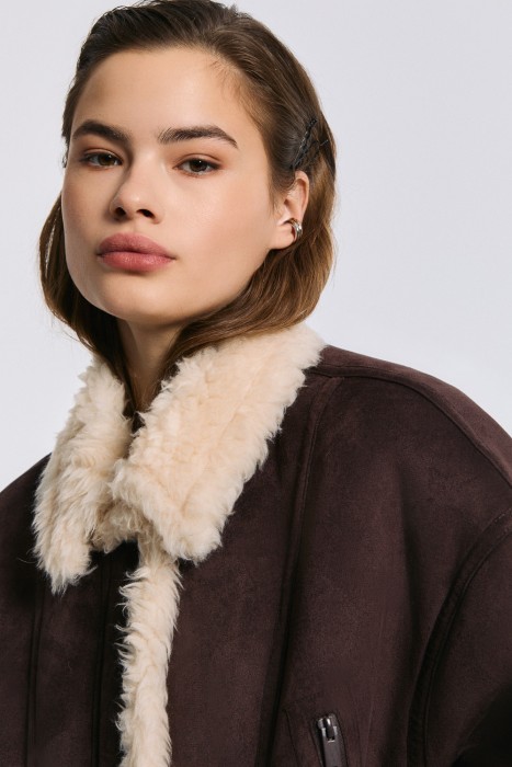 комбинированный бомбер из шерсти по цене 12640 руб вид справа