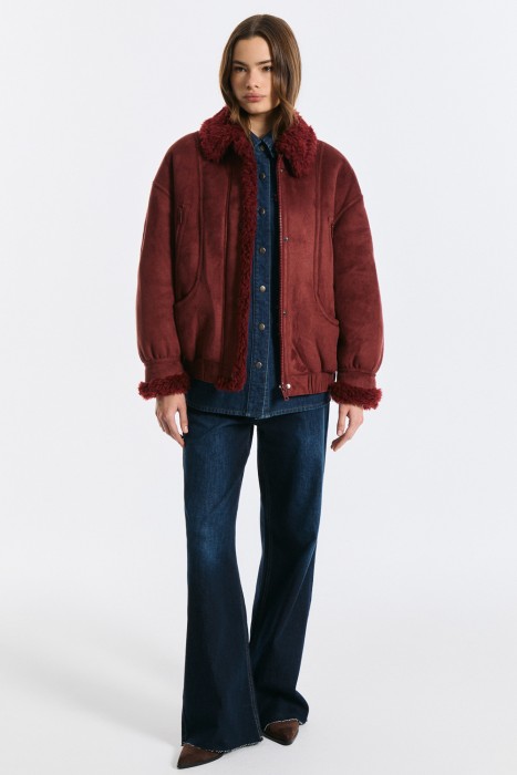 комбинированный бомбер из шерсти по цене 5700 руб вид справа