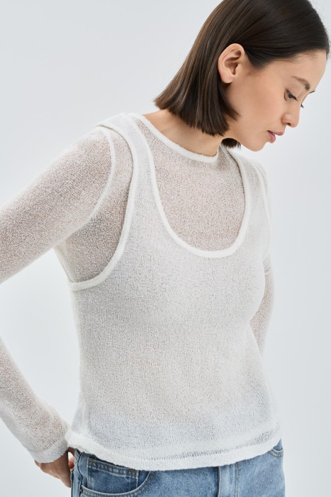 комбинированный джемпер 756927003 фотография