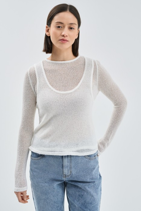 комбинированный джемпер от бренда снежная королева вид слева