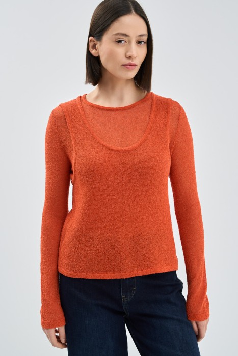 комбинированный джемпер от бренда снежная королева вид слева