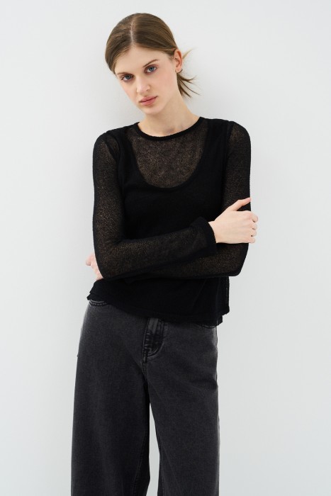 комбинированный джемпер от бренда снежная королева вид слева