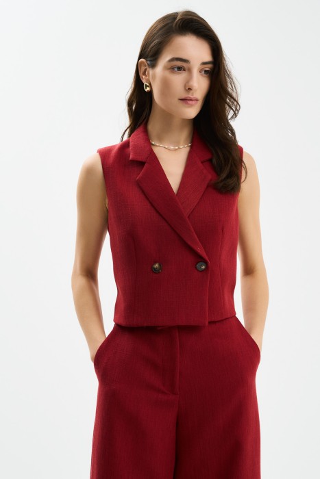 костюмный жилет от бренда снежная королева вид слева