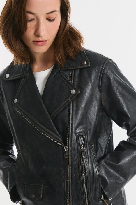 косуха из натуральной кожи из россии вид сбоку