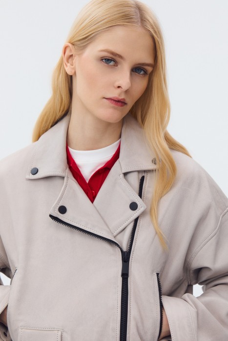 косуха из натуральной кожи из россии вид сбоку