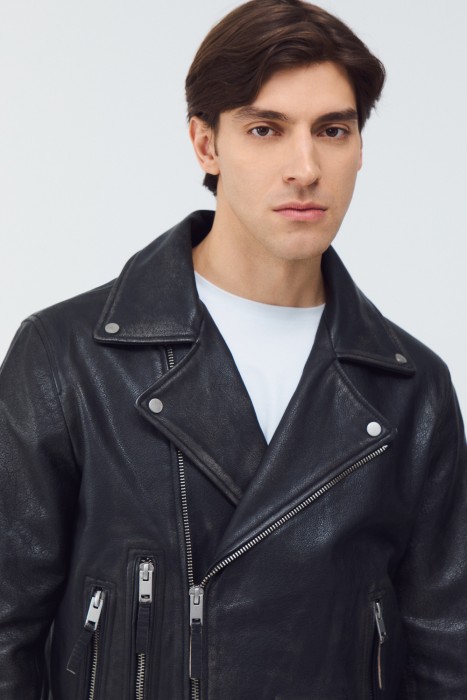 косуха из натуральной кожи из россии вид сбоку