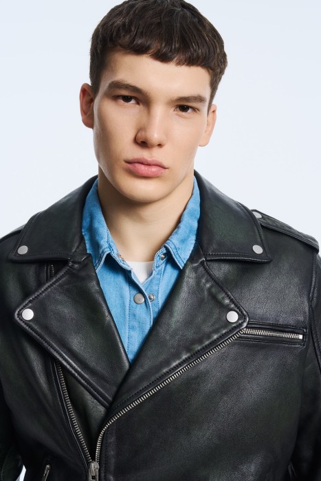 косуха из натуральной кожи из россии вид сбоку