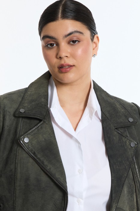 косуха из натуральной кожи из россии вид сбоку