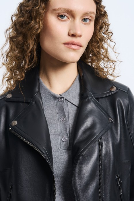 косуха из натуральной кожи из россии вид сбоку