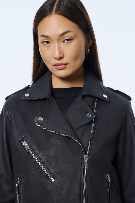 косуха из натуральной кожи из россии вид сбоку