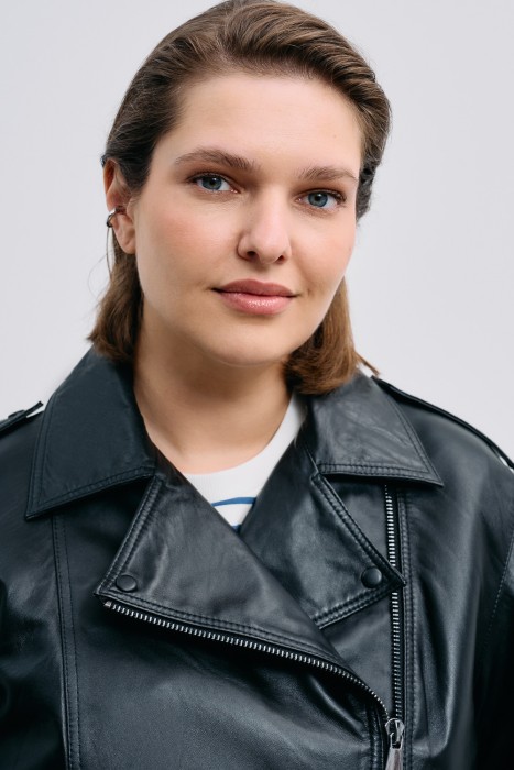 косуха из натуральной кожи из россии вид сбоку