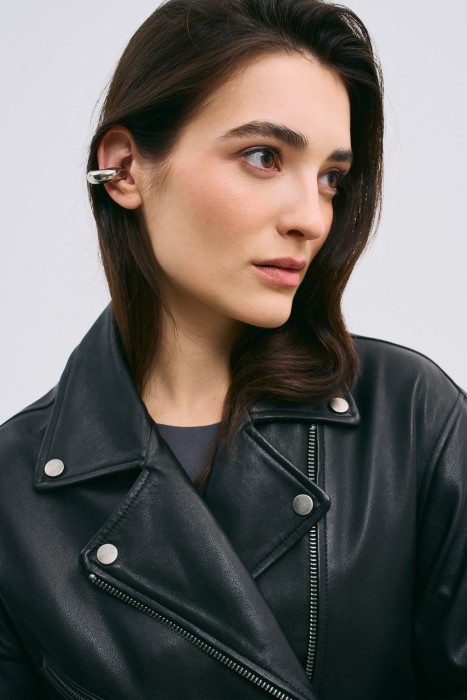 косуха из натуральной кожи из россии вид сбоку