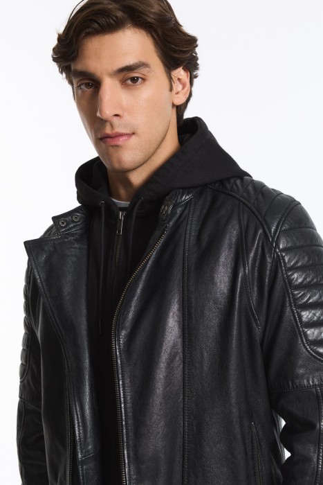 косуха из натуральной кожи из россии вид сбоку