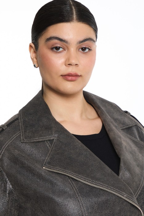 косуха из натуральной кожи из россии вид сбоку