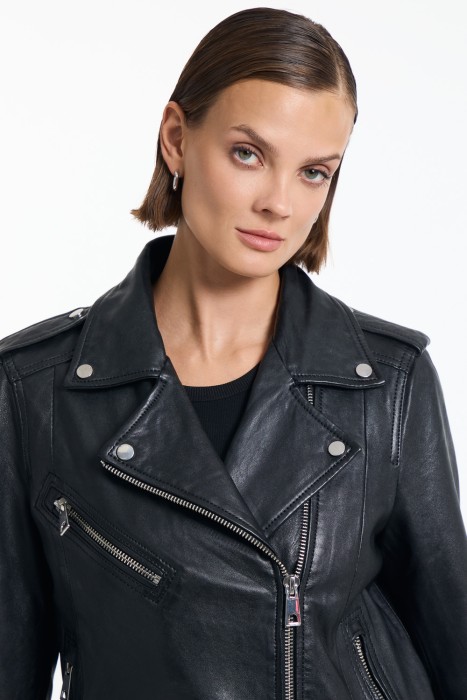 косуха из натуральной кожи из россии вид сбоку