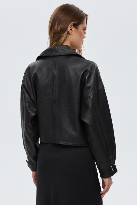 косуха из натуральной кожи из россии вид сбоку