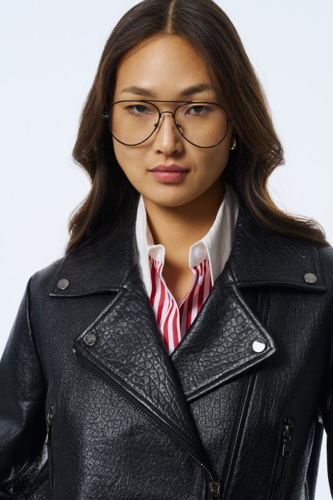 косуха из натуральной кожи из россии вид сбоку