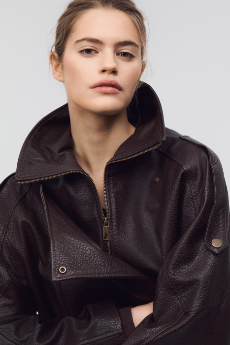 косуха из натуральной кожи из россии вид сбоку