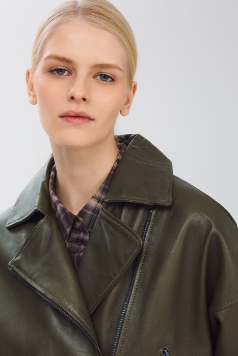 косуха из натуральной кожи из россии вид сбоку