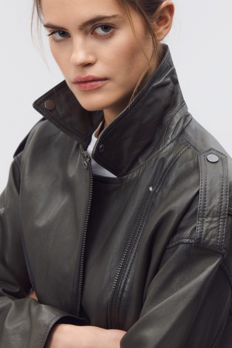 косуха из натуральной кожи из россии вид сбоку