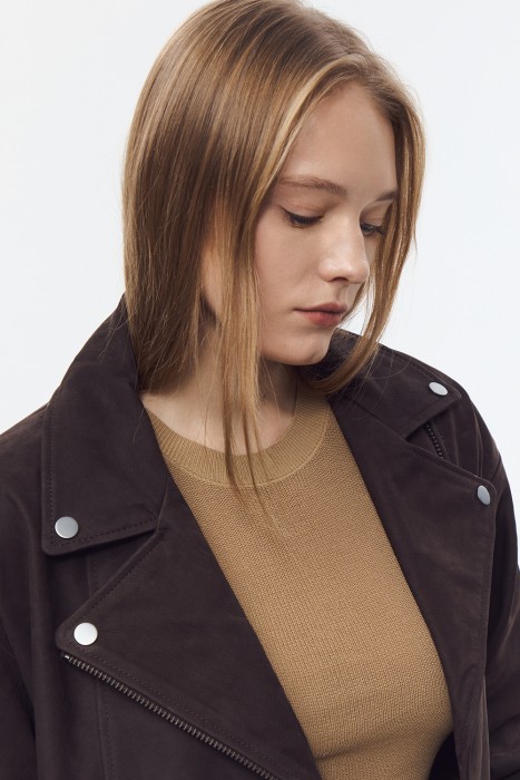 косуха из натуральной кожи из россии вид сбоку