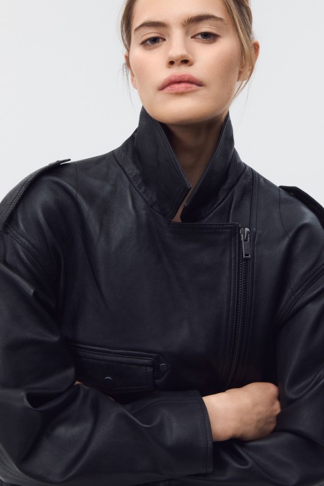 косуха из натуральной кожи из россии вид сбоку