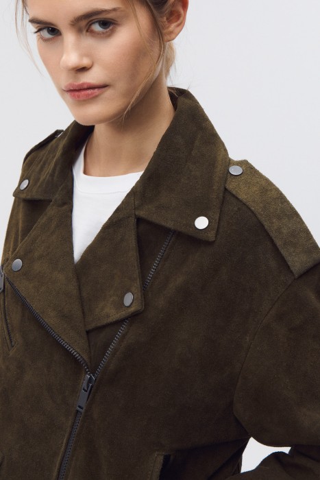 косуха из натуральной кожи из россии вид сбоку