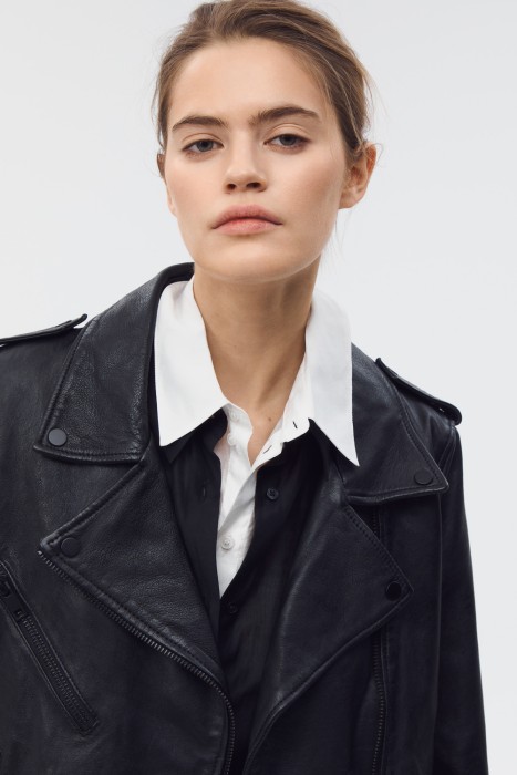 косуха из натуральной кожи из россии вид сбоку