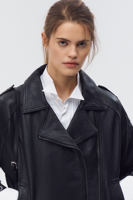 косуха из натуральной кожи из россии вид сбоку