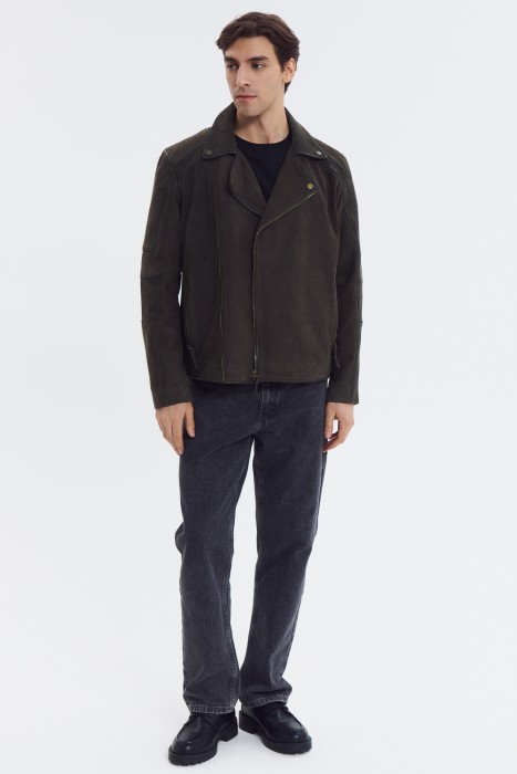 косуха из натуральной кожи из россии вид сбоку