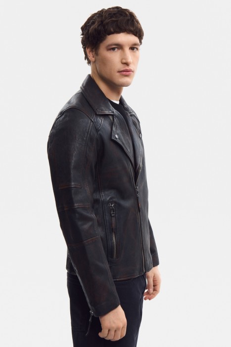 косуха из натуральной кожи из россии вид сбоку